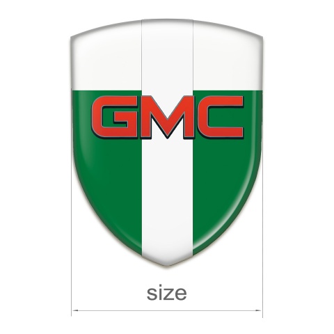 GMC 3D Gel Emblem Green White with White Tape Pattern 
