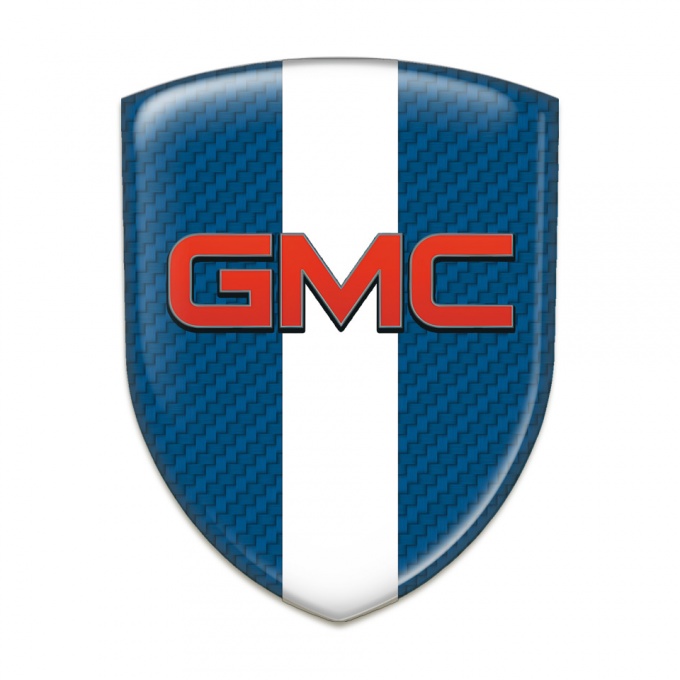 GMC Car Accessories Badge Navy Blue Carbon with White Tape Pattern 