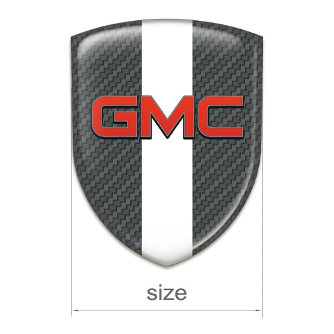 GMC Self Adhesive Car logo Emblem Dark Grey carbon with White Tape Pattern 