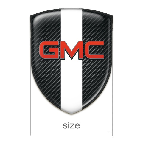 GMC Silicone Car Decal Badge Dark Carbon with White Tape Pattern 