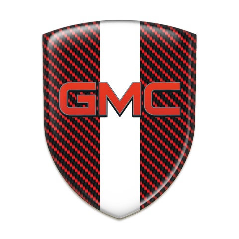 GMC Auto Emblem Red carbon with White Tape Pattern 