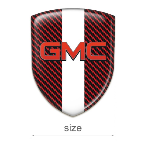 GMC Auto Emblem Red carbon with White Tape Pattern 