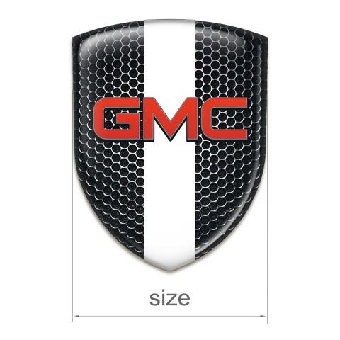 GMC Emblem Badge Logo Perforated Steel with White Band Pattern 