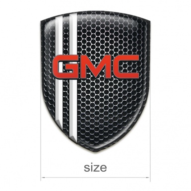 GMC Tuning Emblem Perforated Steel with White Lines Design 