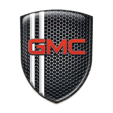 GMC Tuning Emblem Perforated Steel with White Lines Design 
