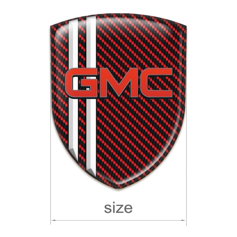 GMC Domed Emblem Red Carbon White Lines Decoration 