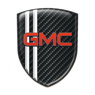 GMC Silicone Emblem Dark Carbon White Lines Decoration 