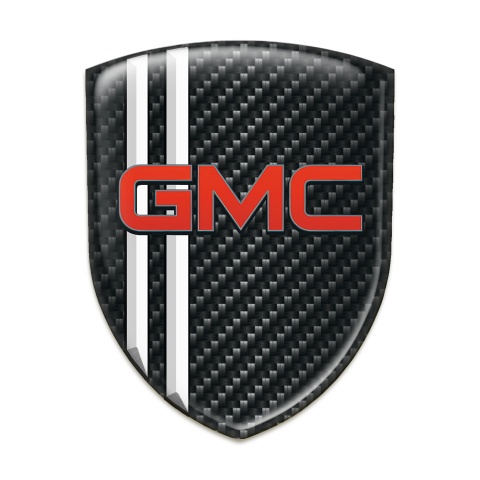 GMC Silicone Emblem Dark Carbon White Lines Decoration 