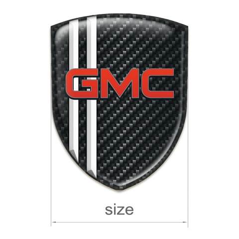 GMC Silicone Emblem Dark Carbon White Lines Decoration 