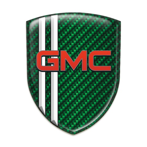 GMC Resin Sticker Green Carbon White Lines Decoration 