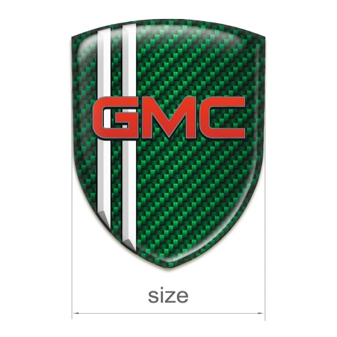 GMC Resin Sticker Green Carbon White Lines Decoration 