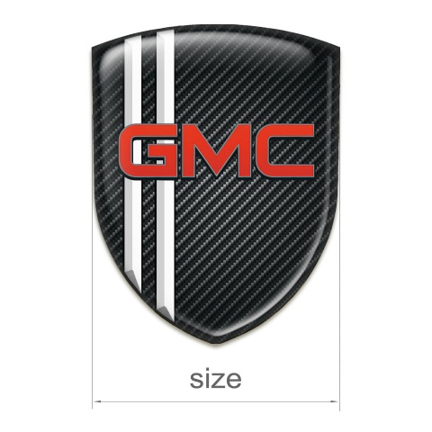 GMC 3D Gel Emblem Black Fibers with White Lines Decoration 