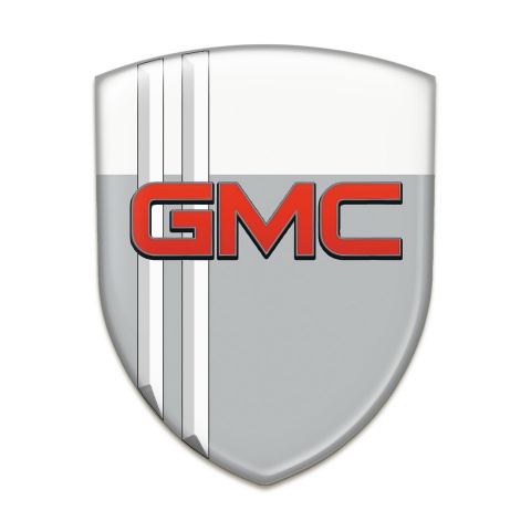 GMC Self Adhesive Car logo Emblem Grey White with White Lines Decoration 