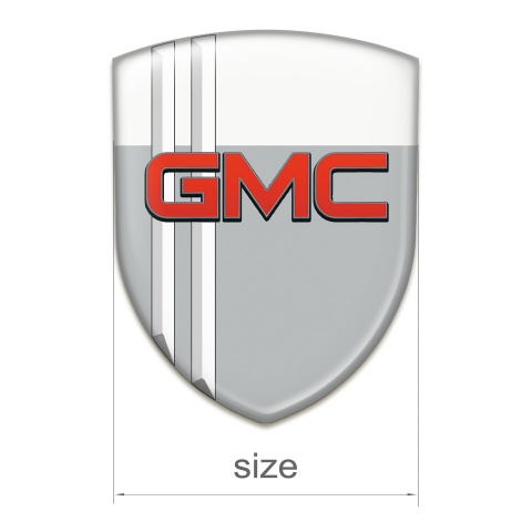 GMC Self Adhesive Car logo Emblem Grey White with White Lines Decoration 