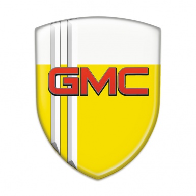 GMC Car Interior Badge Yellow White with White Lines Decoration 