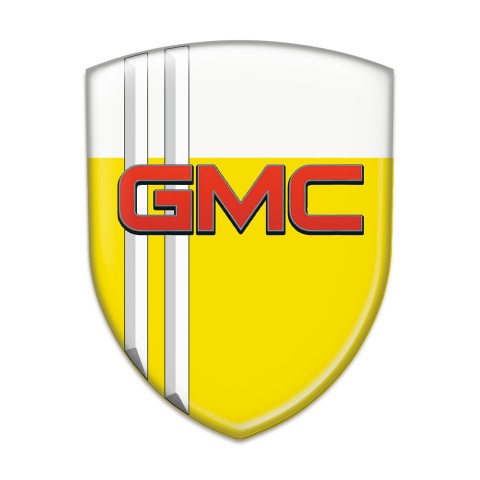 GMC Car Interior Badge Yellow White with White Lines Decoration 