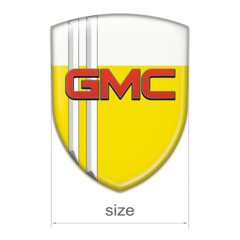 GMC Car Interior Badge Yellow White with White Lines Decoration 