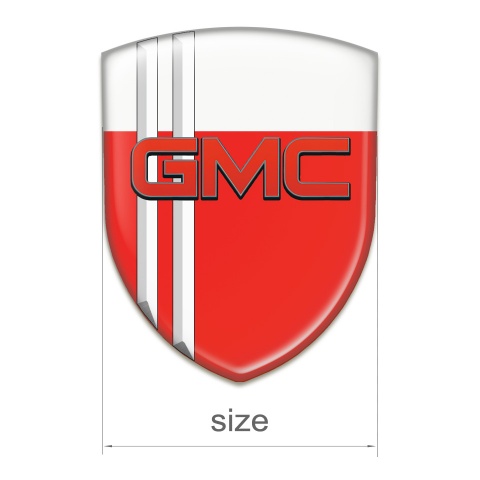 GMC Silicone Badge Red White with White Lines 