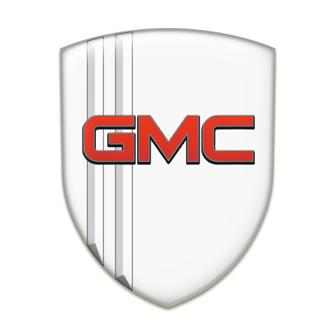GMC Auto Emblem White Decoration Red Logo 