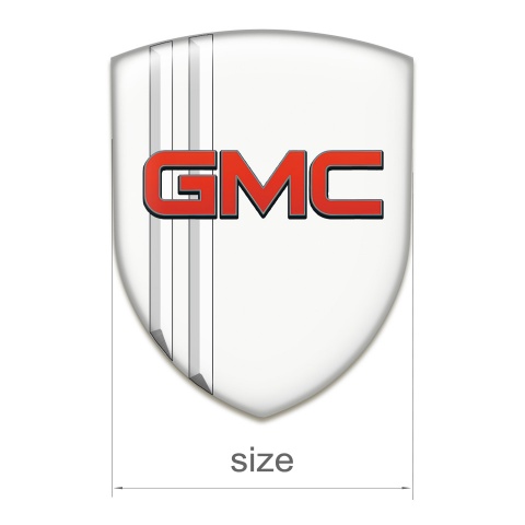 GMC Auto Emblem White Decoration Red Logo 
