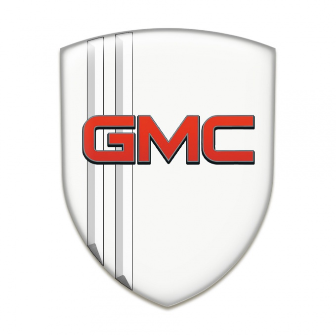 GMC Auto Emblem White Decoration Red Logo 
