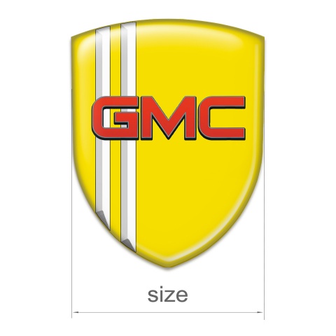 GMC Emblem Badge Logo Yellow Decoration White Lines 