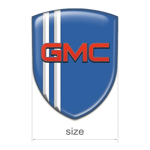 GMC Tuning Emblem Blue Decoration White Lines 