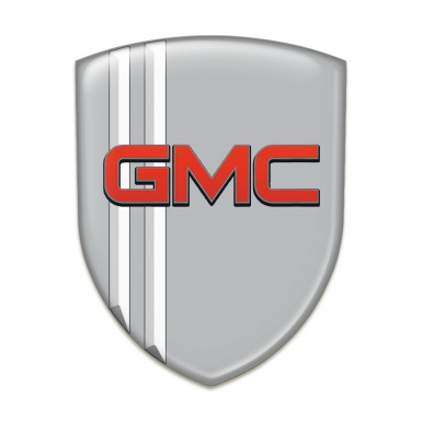 GMC Self Adhesive Emblem Logo Grey Decoration White Lines 