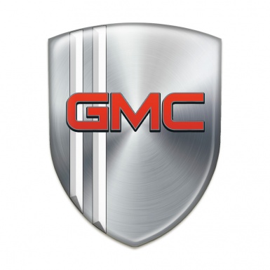 GMC Domed Emblem Silver Decoration White Lines 