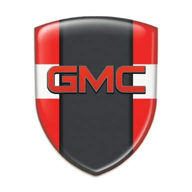 GMC Silicone Car Decal Badge Red with White Ribbon Decoration 