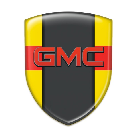 GMC Logo Emblem Yellow with Red Ribbon Model 