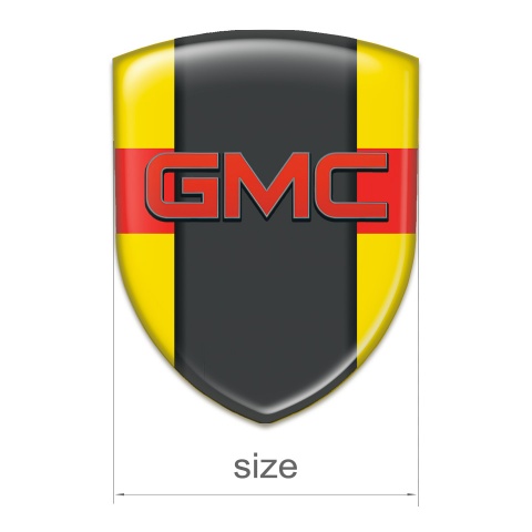 GMC Logo Emblem Yellow with Red Ribbon Model 