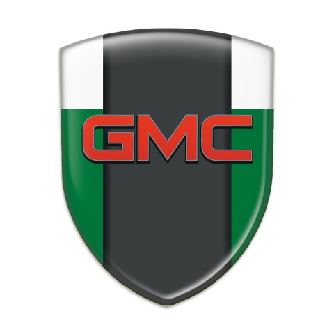 GMC 3D Gel Emblem Green White Model 