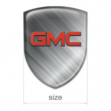 GMC Emblem Exterior Brushed Metal and Red Logo 