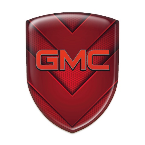GMC Tuning Badge Red V Shape Details and Classic Logo 