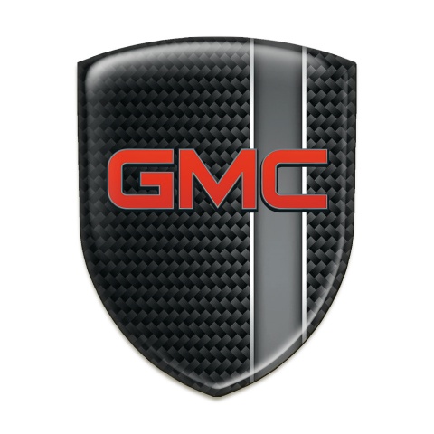 GMC Self Adhesive Car logo Emblem Black Background with Grey Band 