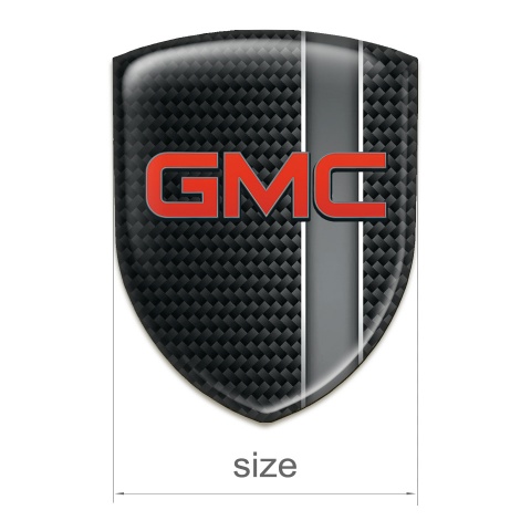 GMC Self Adhesive Car logo Emblem Black Background with Grey Band 