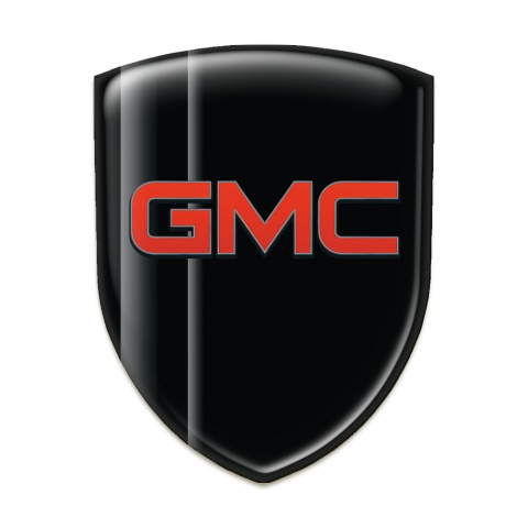 GMC Tuning Emblem Black Grey Layers and Red Logo 