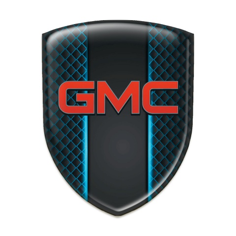 GMC 3D Gel Emblem Neon Grid with Red Logo 
