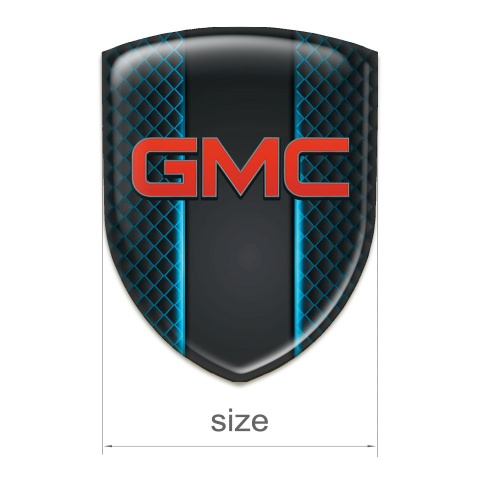 GMC 3D Gel Emblem Neon Grid with Red Logo 