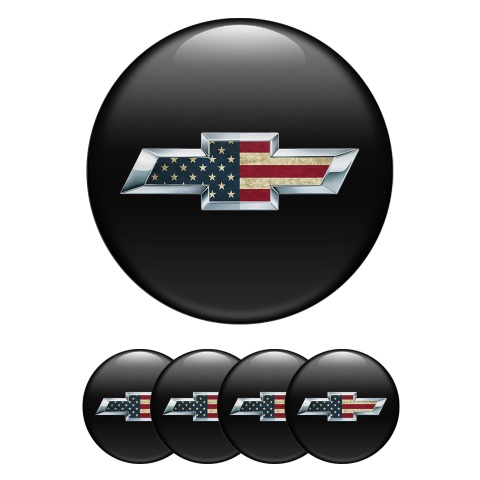 Chevrolet Wheel Center Cap Emblems Black