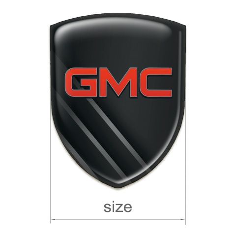 GMC Silicone Car Decal Badge Black Base With Diagonal grey Lines Decoration 