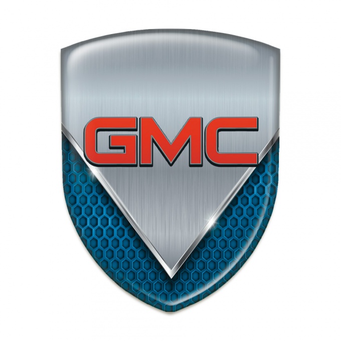 GMC Self Adhesive Emblem Logo Blue Mesh with  Aluminium Sheet type 