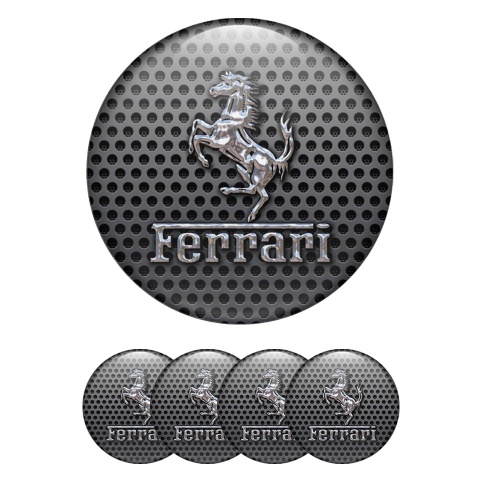 Ferrari Wheel Emblems for Center Caps Metal Effect Artwork