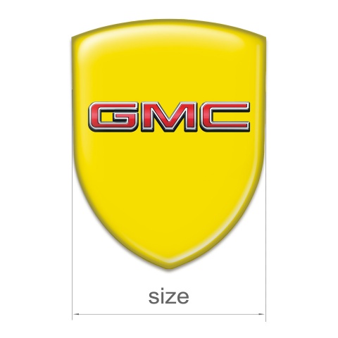 GMC Self Adhesive Car logo Emblem Yellow Base 3D Logo 