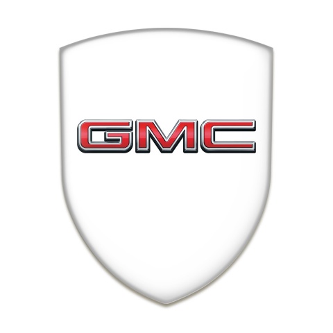 GMC Silicone Car Decal Badge White Base 3D Logo 