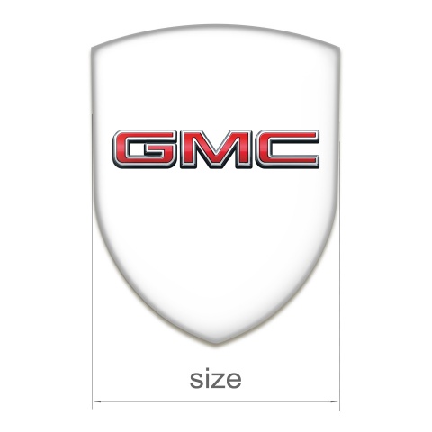 GMC Silicone Car Decal Badge White Base 3D Logo 
