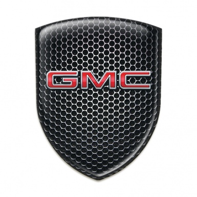GMC Silicone Badge Black Honeycomb Base 3D Logo 