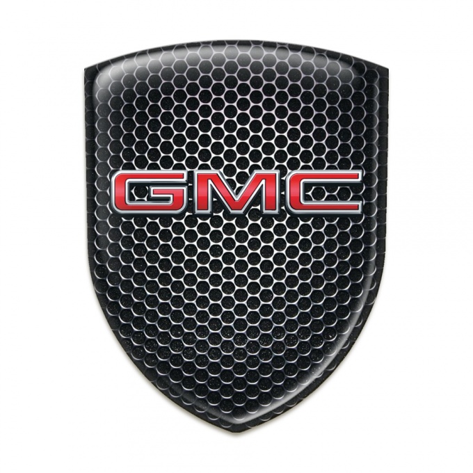 GMC Silicone Badge Black Honeycomb Base 3D Logo 