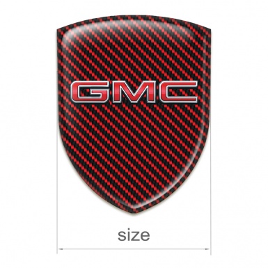 GMC Self Adhesive Emblem Logo Red Carbon and 3D Logo 